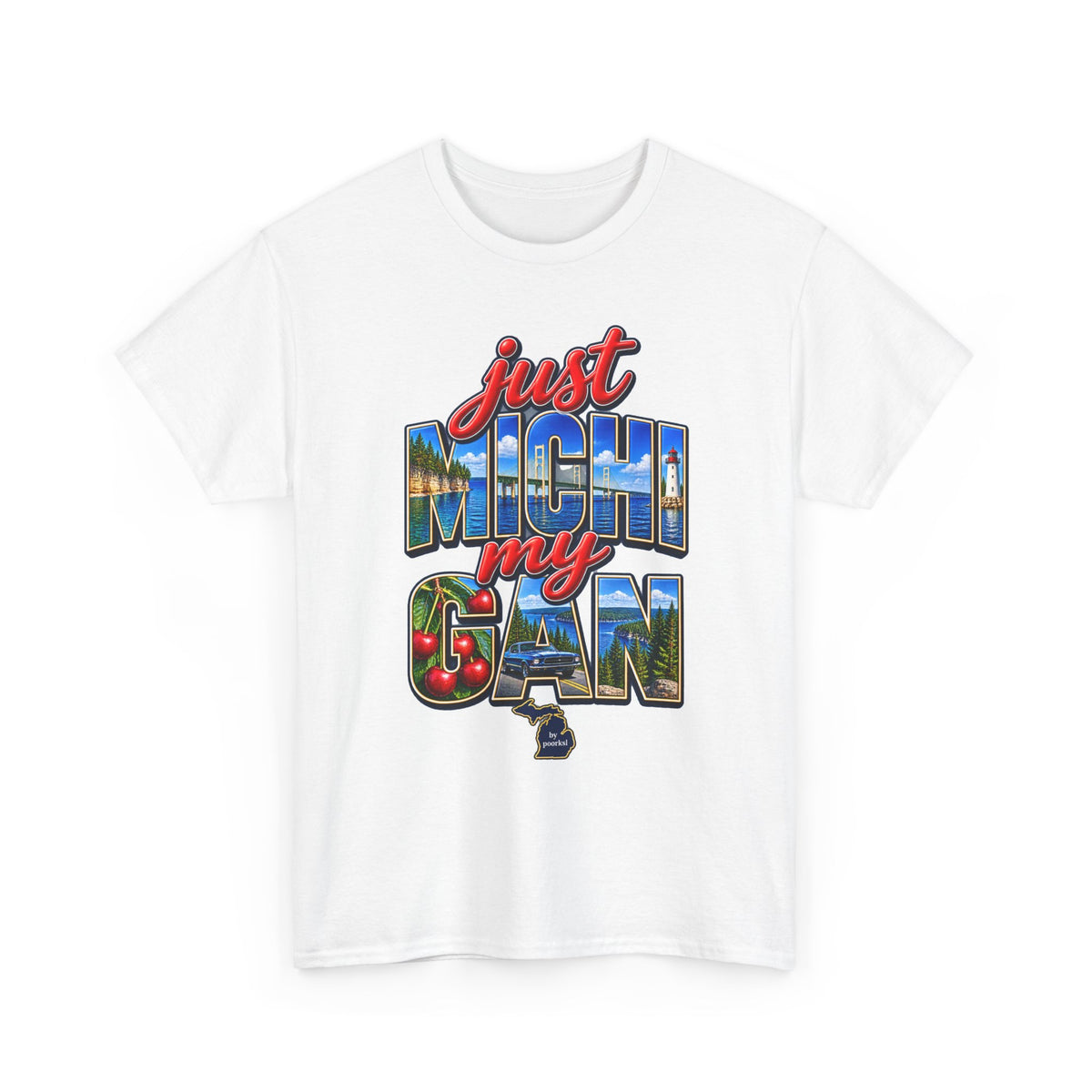 Michigan Tshirt- Great Lakes State Unisex Graphic Tee-by Poorksl.