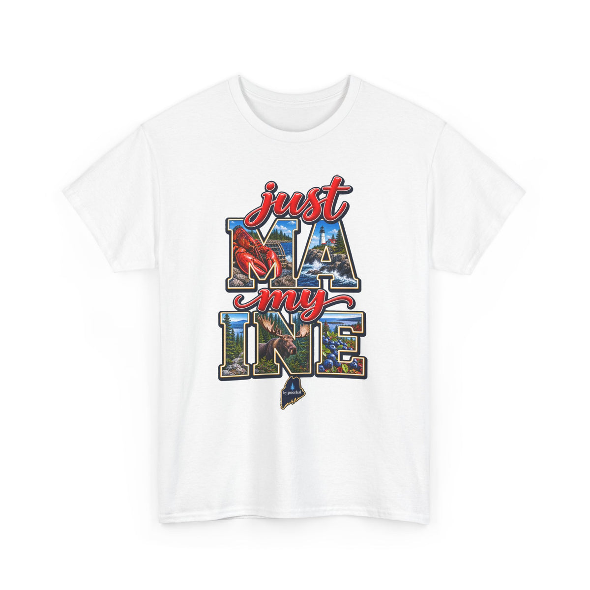 Maine T-shirt-Pine Tree State Unisex Graphic Tee- by Poorksl,