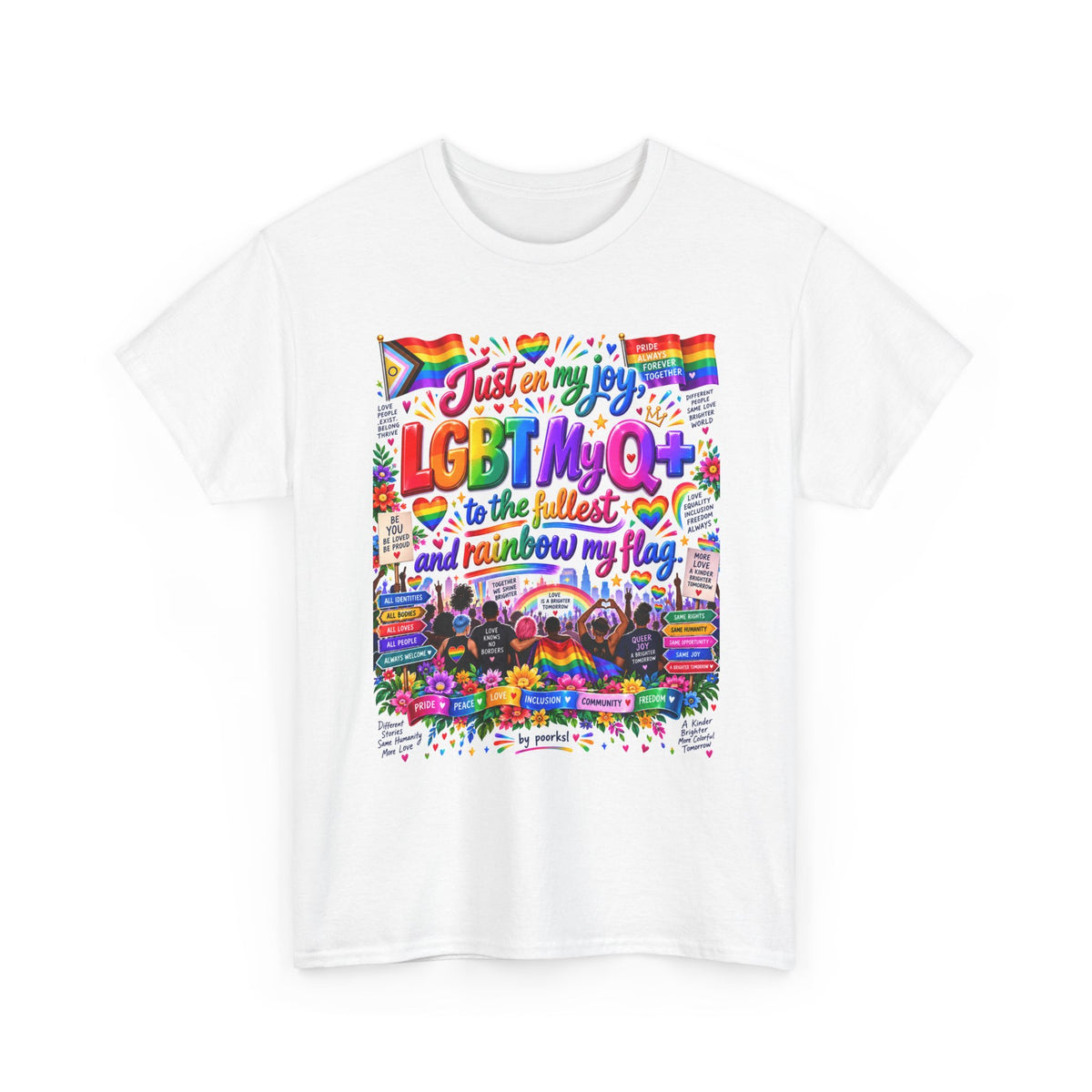 LGBTQ+ Pride T-shirt-Equality And Love Unisex Graphic Tee- by Poorksl.