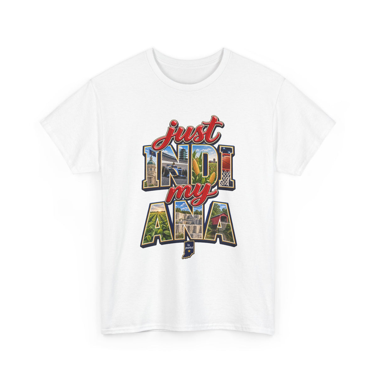 Indiana T-shirt-Hoosier State Unisex Graphic Tee- by Poorksl.